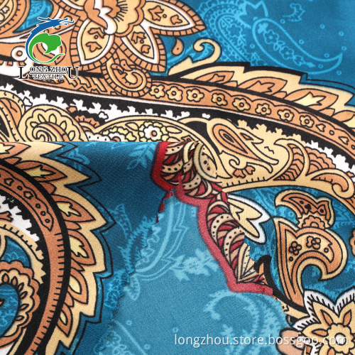 50D Dull Spandex Satin Rotary Print Satin Fabric